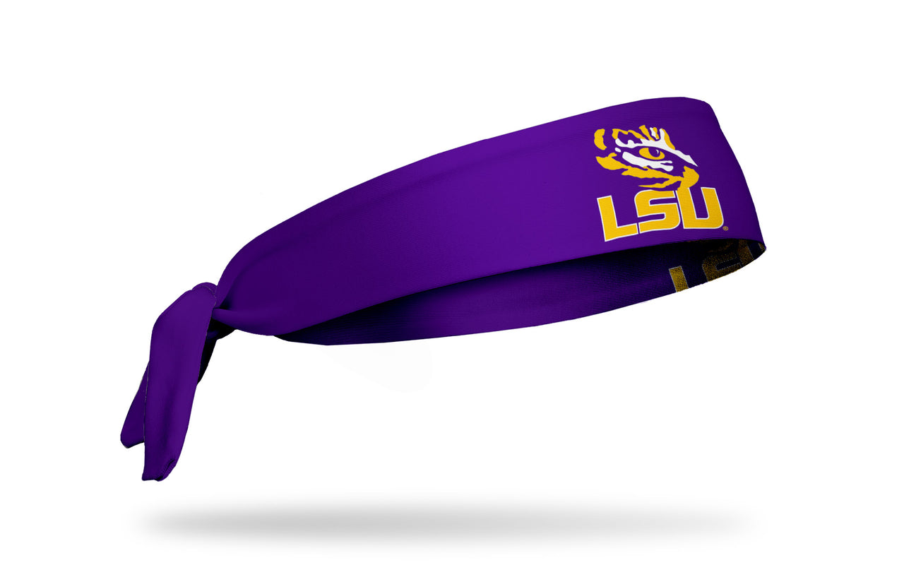 Louisiana State University: LSU Gold Stacked Purple Tie Headband - View 2
