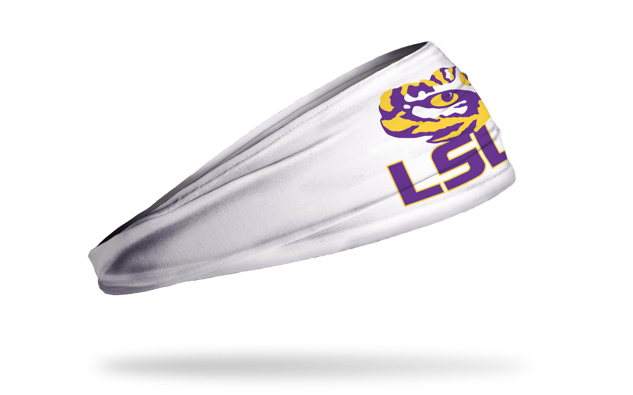 Louisiana State University: LSU Gold Stacked White Headband - View 2