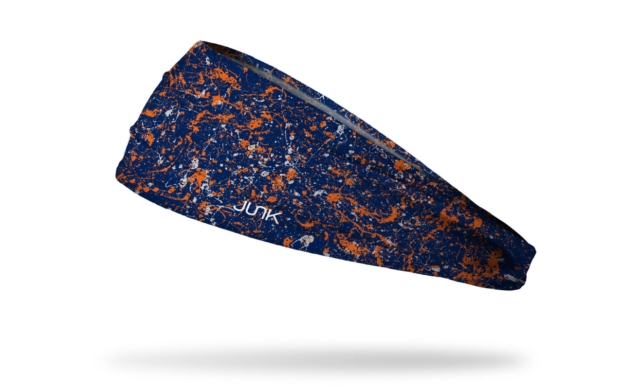 Navy Orange Silver Splatter Big Bang Lite Headband - View 1