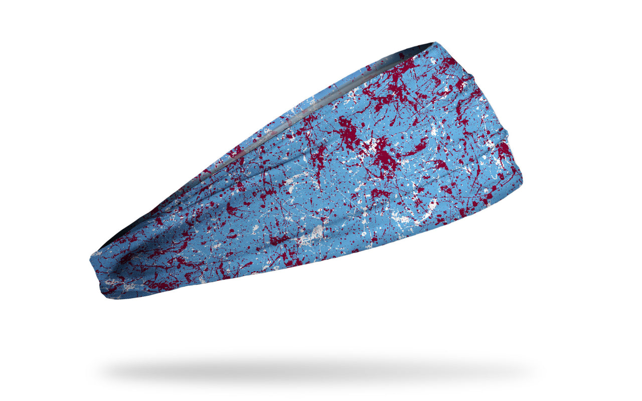 Powder Blue Maroon Splatter Big Bang Lite Headband - View 2