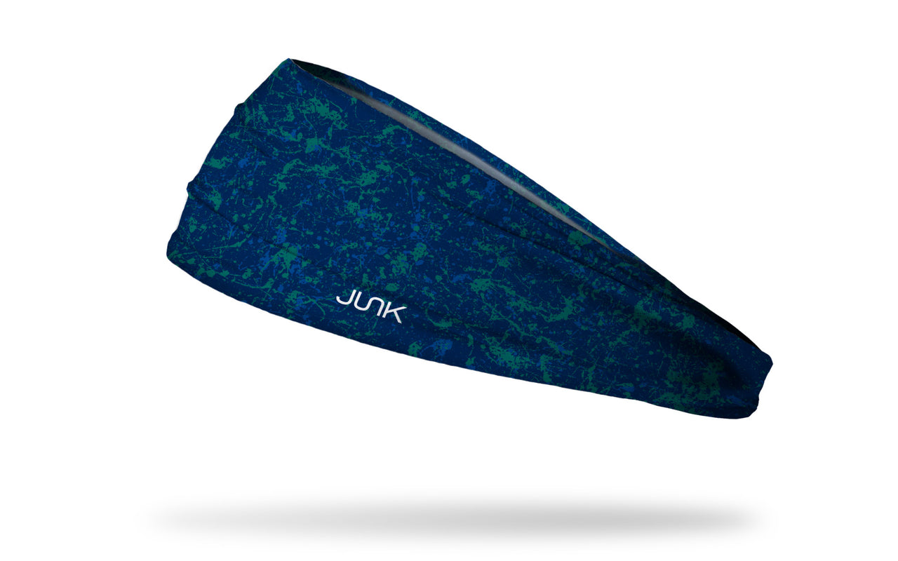 Blue Green Navy Splatter Big Bang Lite Headband - View 1