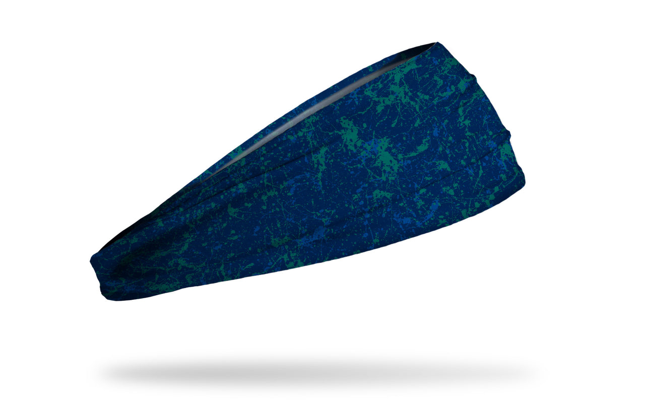 Blue Green Navy Splatter Big Bang Lite Headband - View 2