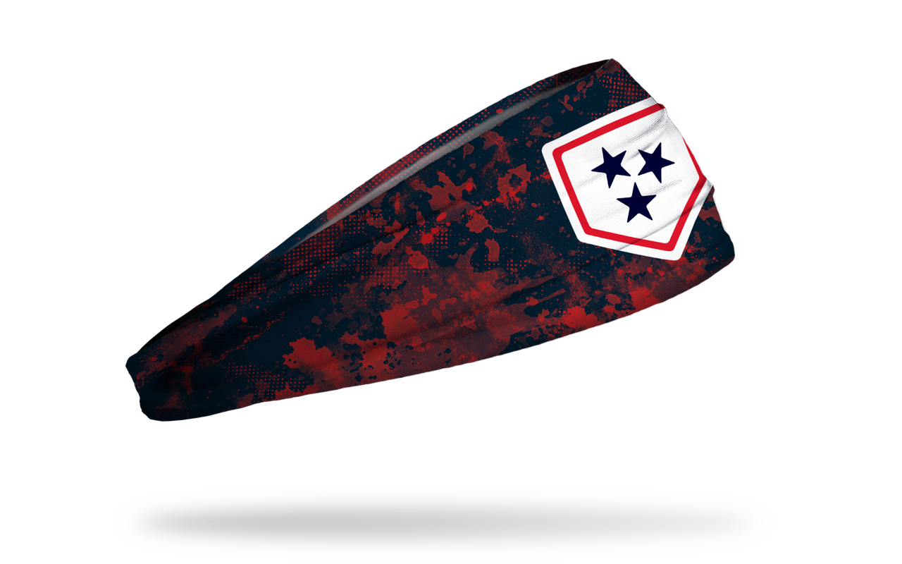 Nashville Sounds: Red Navy Grunge Big Bang Lite Headband - View 2