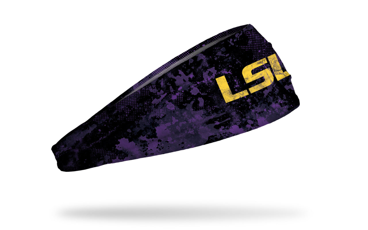 Louisiana State University: Grunge Black Headband - View 2