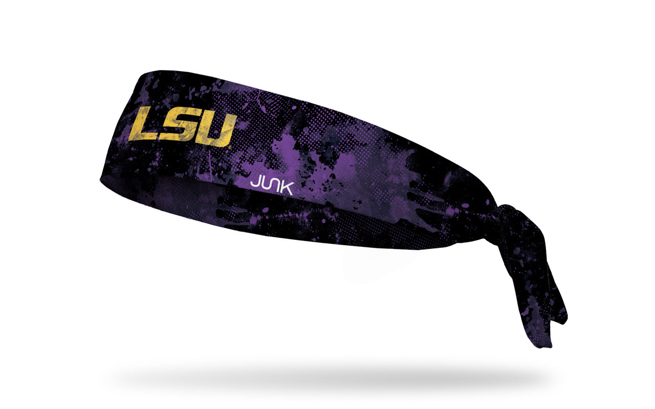 Louisiana State University: Grunge Black Tie Headband - View 1