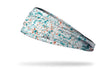 White Aqua Orange Splatter Big Bang Lite Headband - View 1