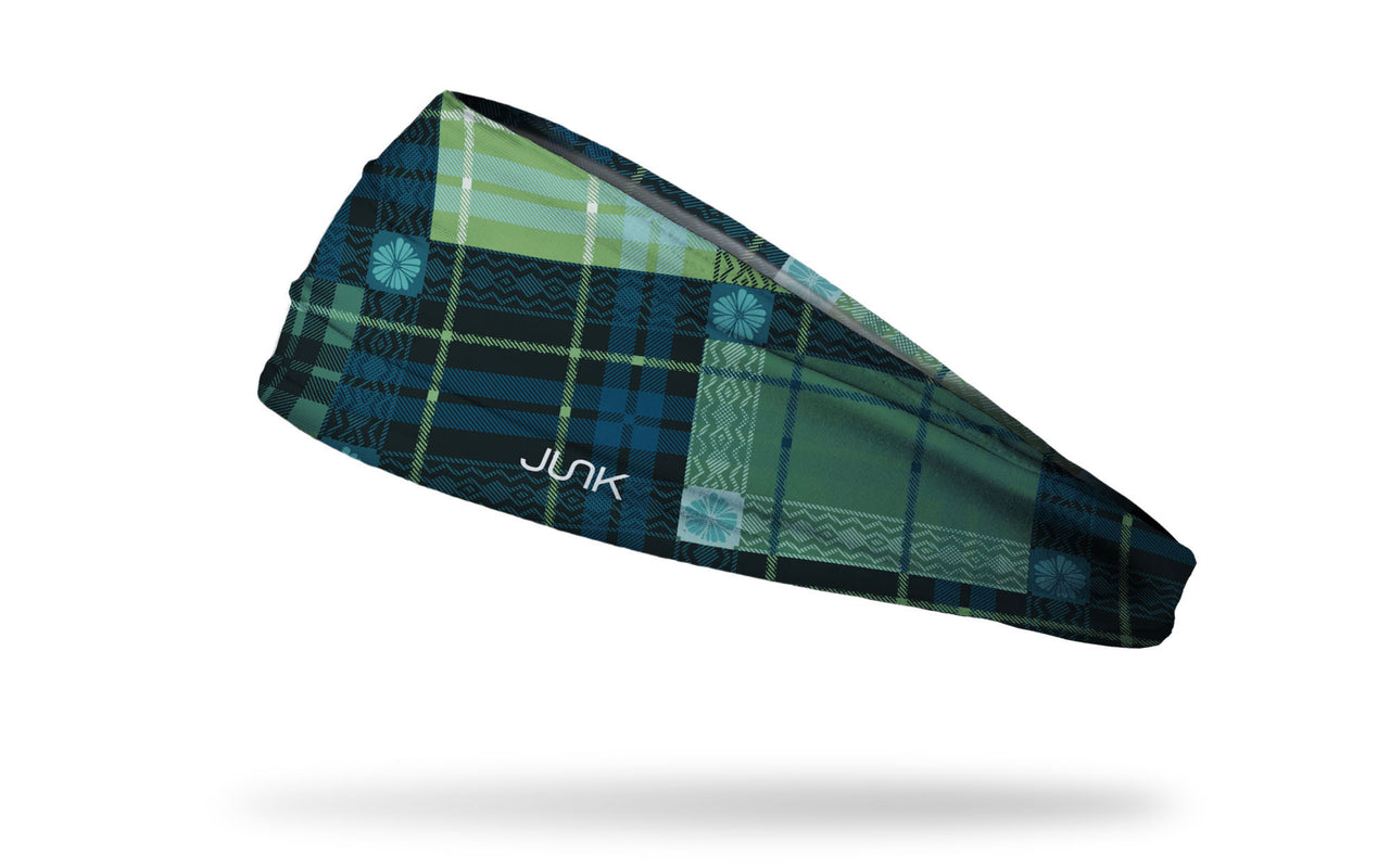Teal Tartan Big Bang Lite Headband - View 1