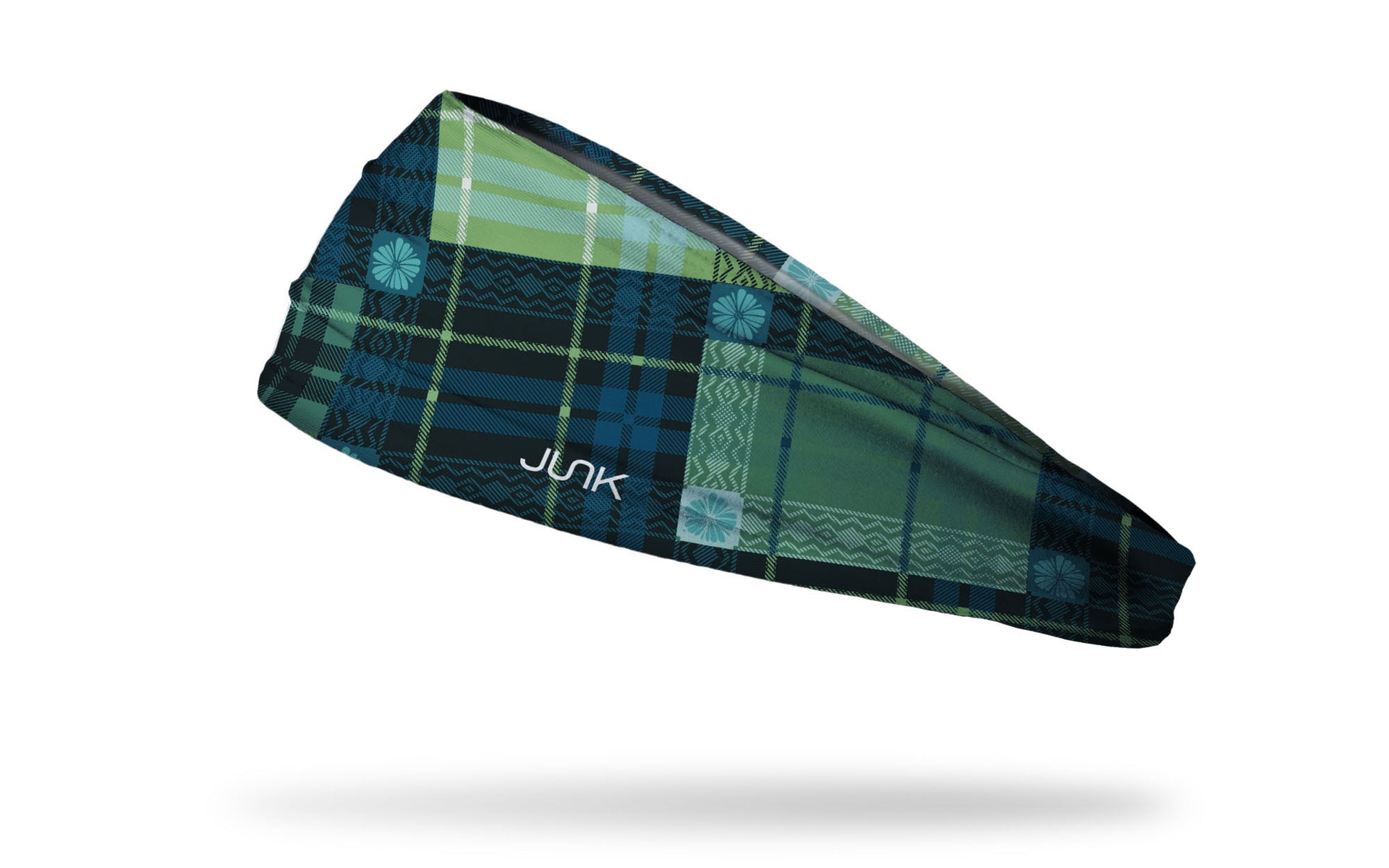 Teal Tartan Big Bang Lite Headband - View 1
