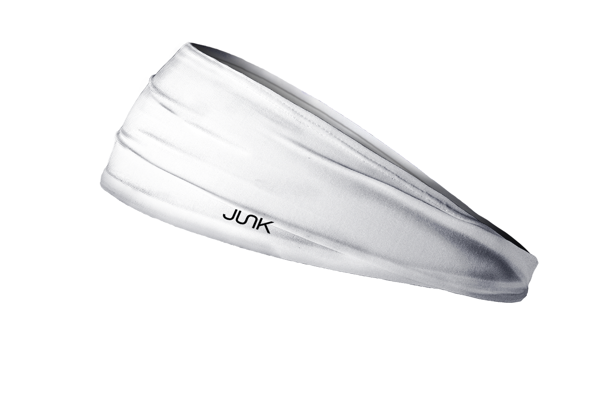 The left side of a white Big Bang Lite tapered headband