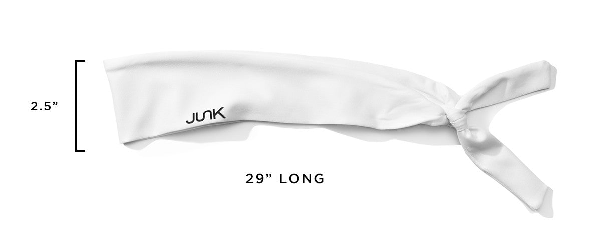 Flex Tie headband product dimensions: 2.5" wide by 29" tall