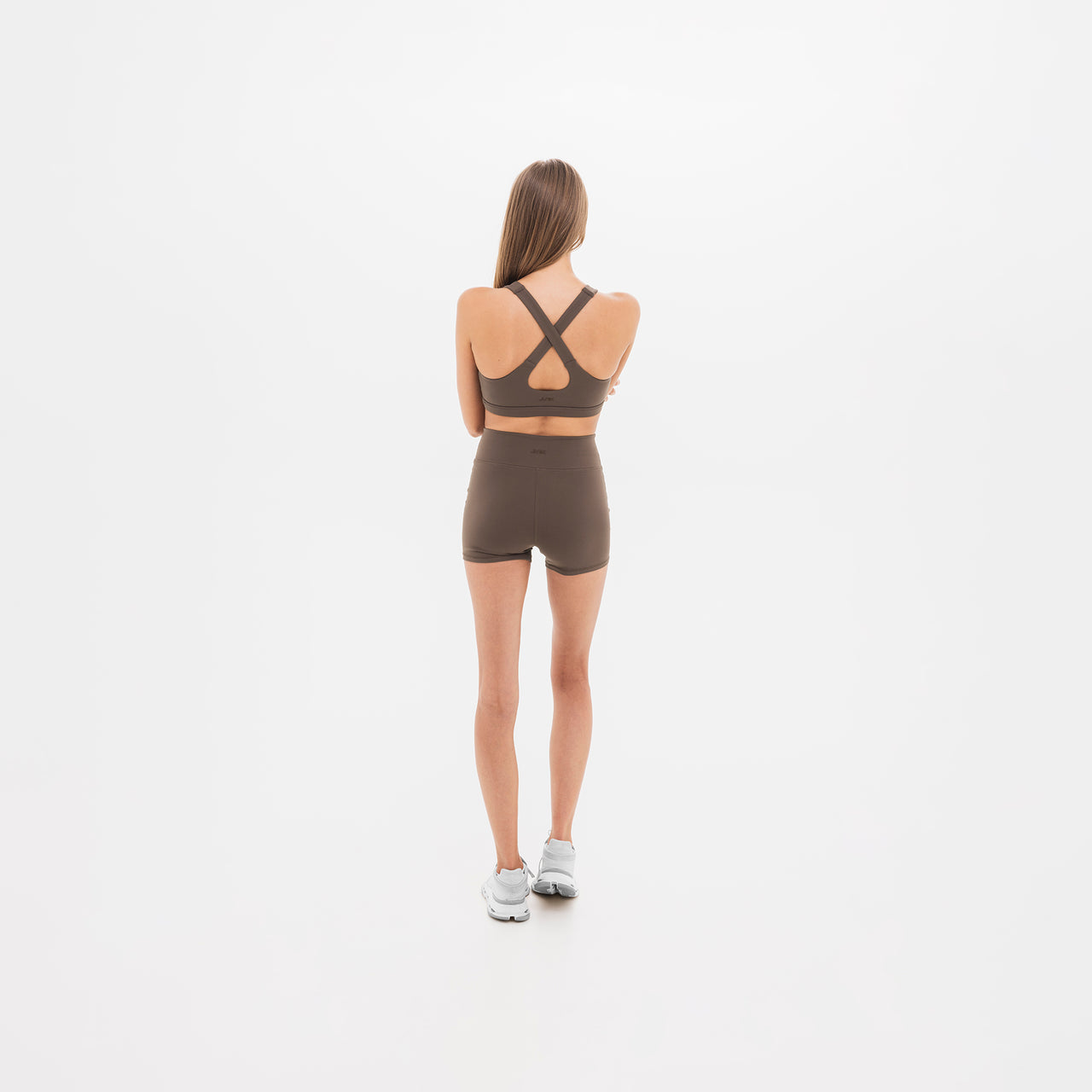 Women's Breakthrough Cross-Back Sports Bra: Mocha - View 2