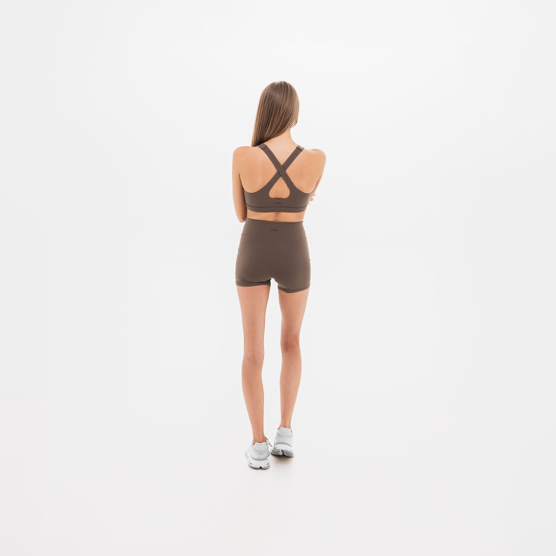 Women's Breakthrough Cross-Back Sports Bra: Mocha - View 2