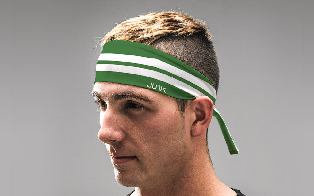Varsity Stripe (Green) Tie Headband - View 4