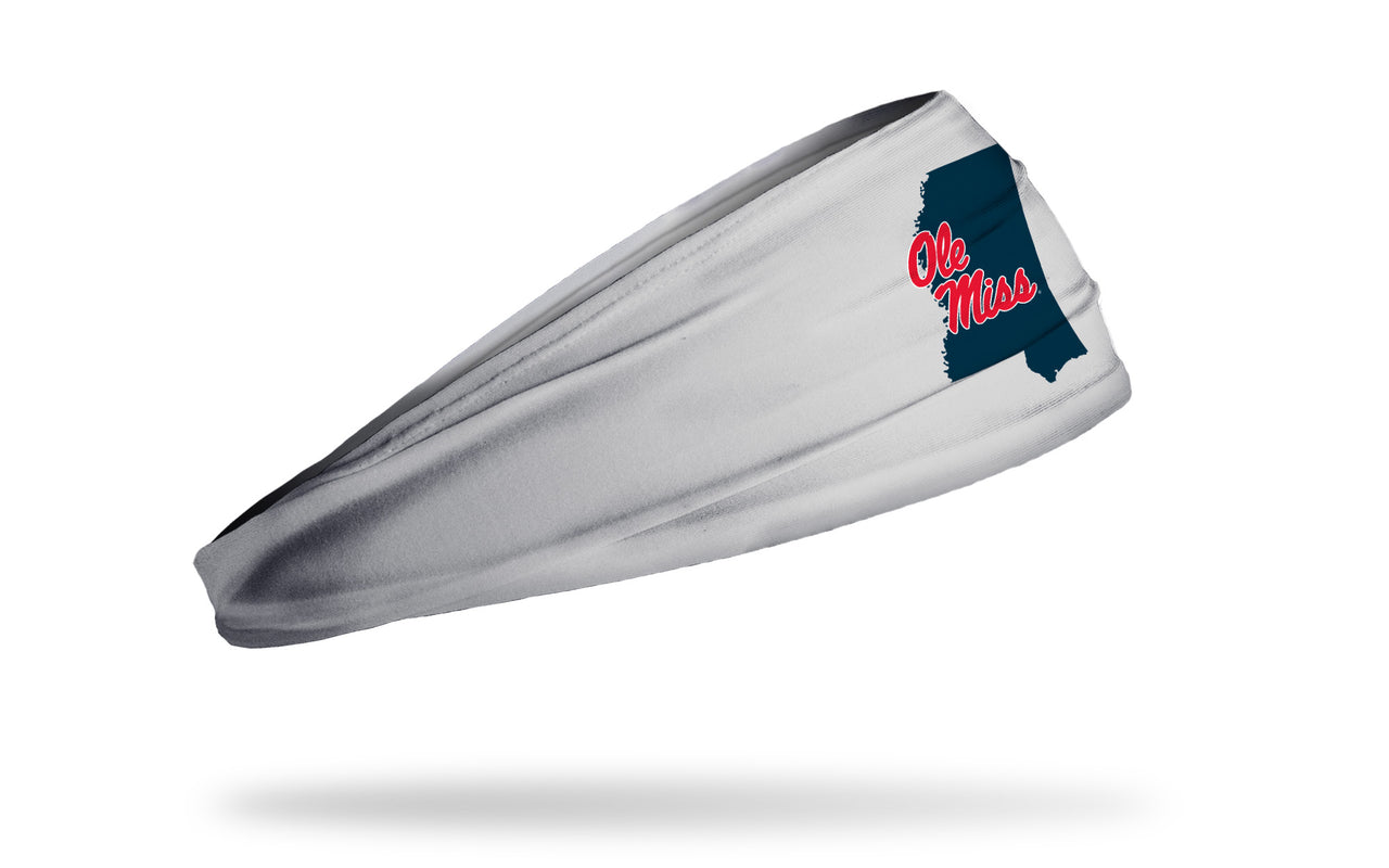 University of Mississippi: State Outline Lt. Gray Big Bang Lite Headband - View 2