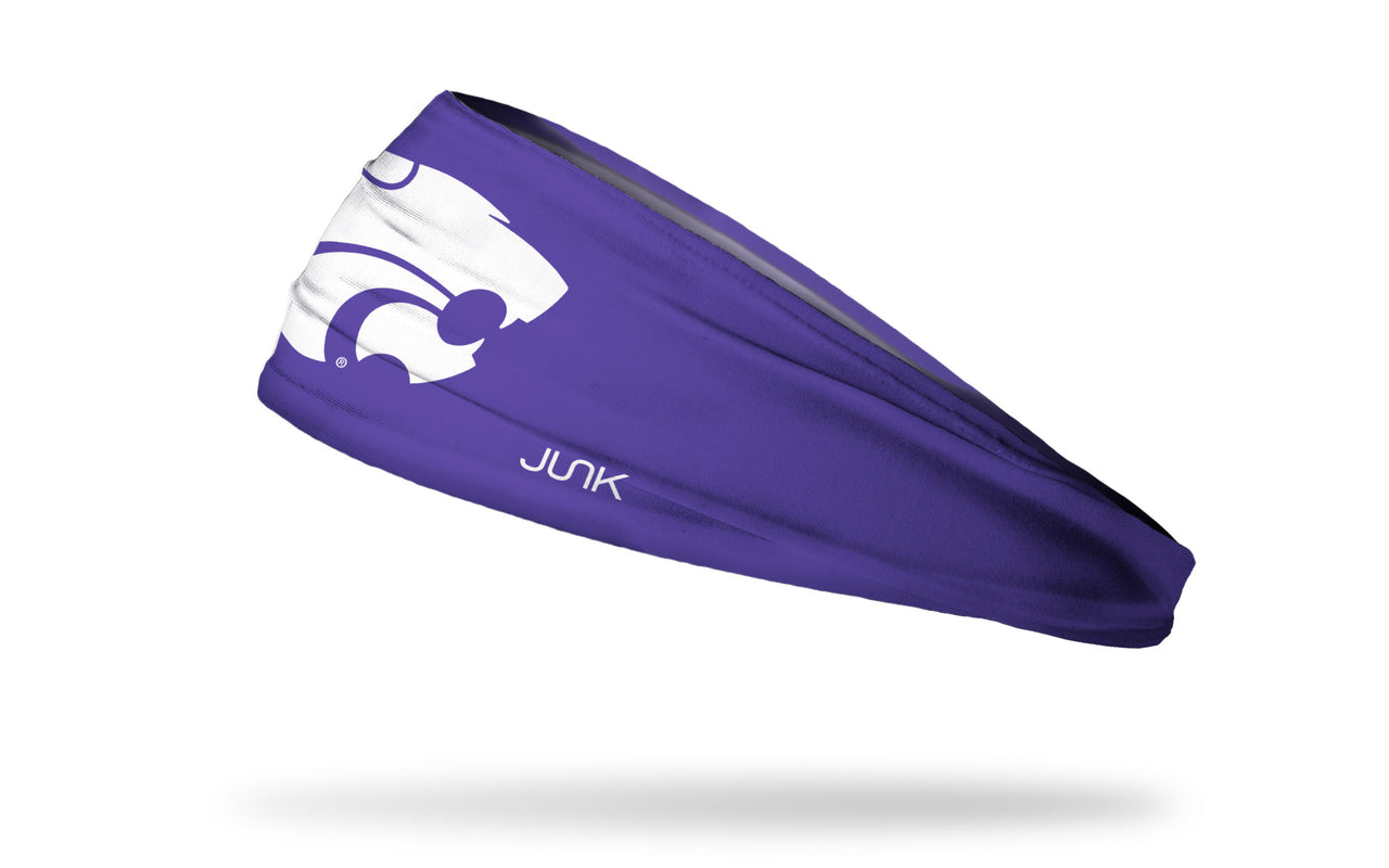 purple headband with Kansas State University Wildcat logo in white