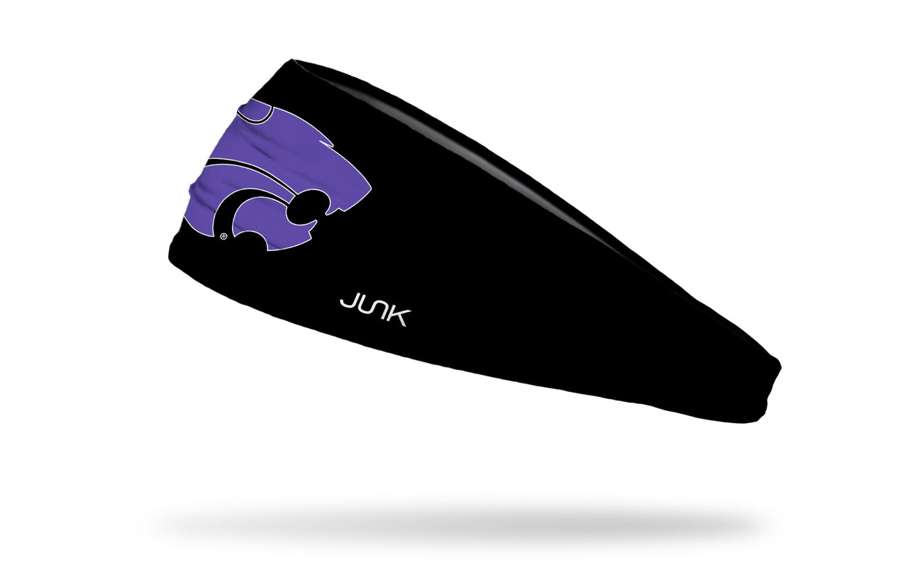 black headband with Kansas State University Wildcat logo in white and purple