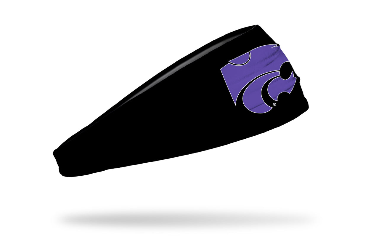 black headband with Kansas State University Wildcat logo in white and purple