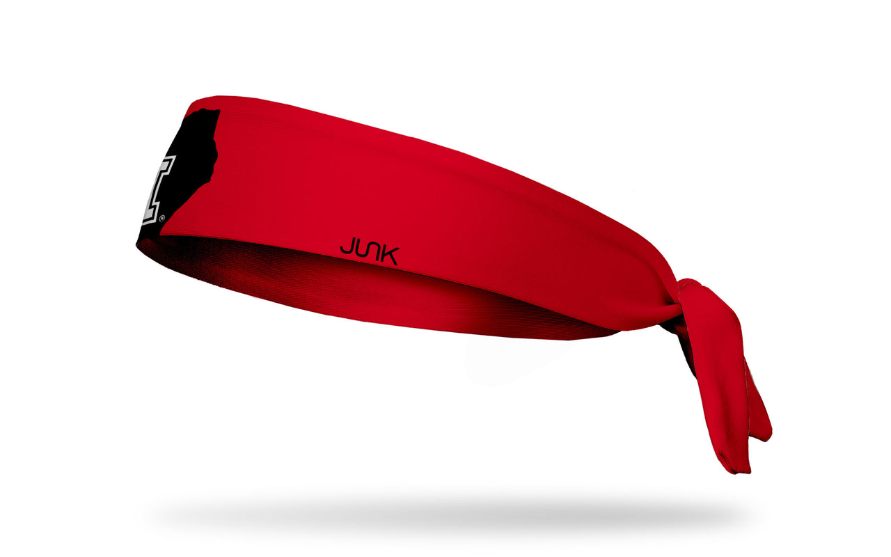red headband with University of Houston U H logo in white inside of black Texas state outline