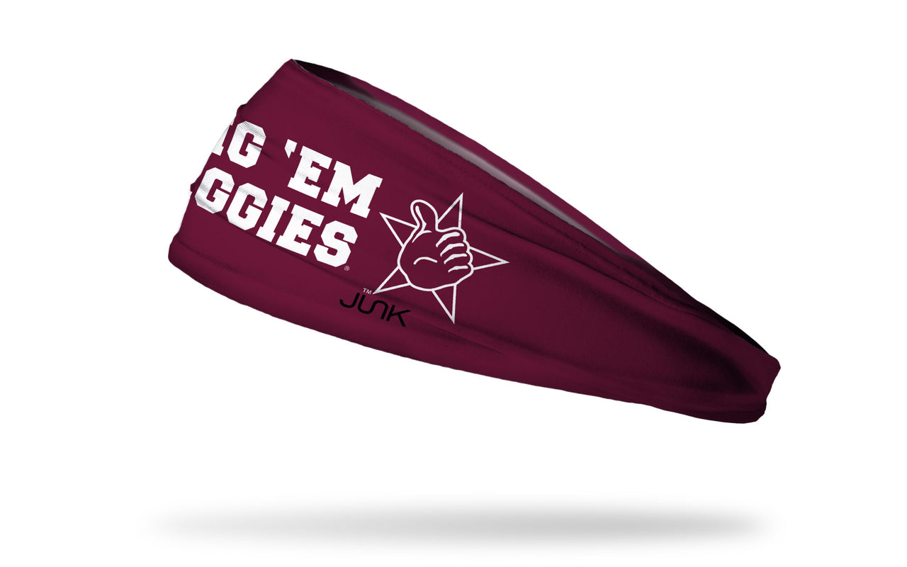 Texas A&M University: Gig 'Em Maroon Headband - View 2