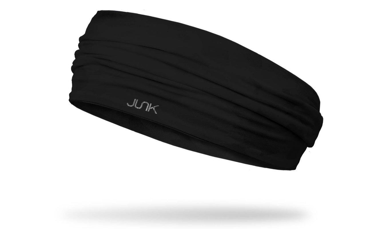 left side view of all black JUNK big bang headband