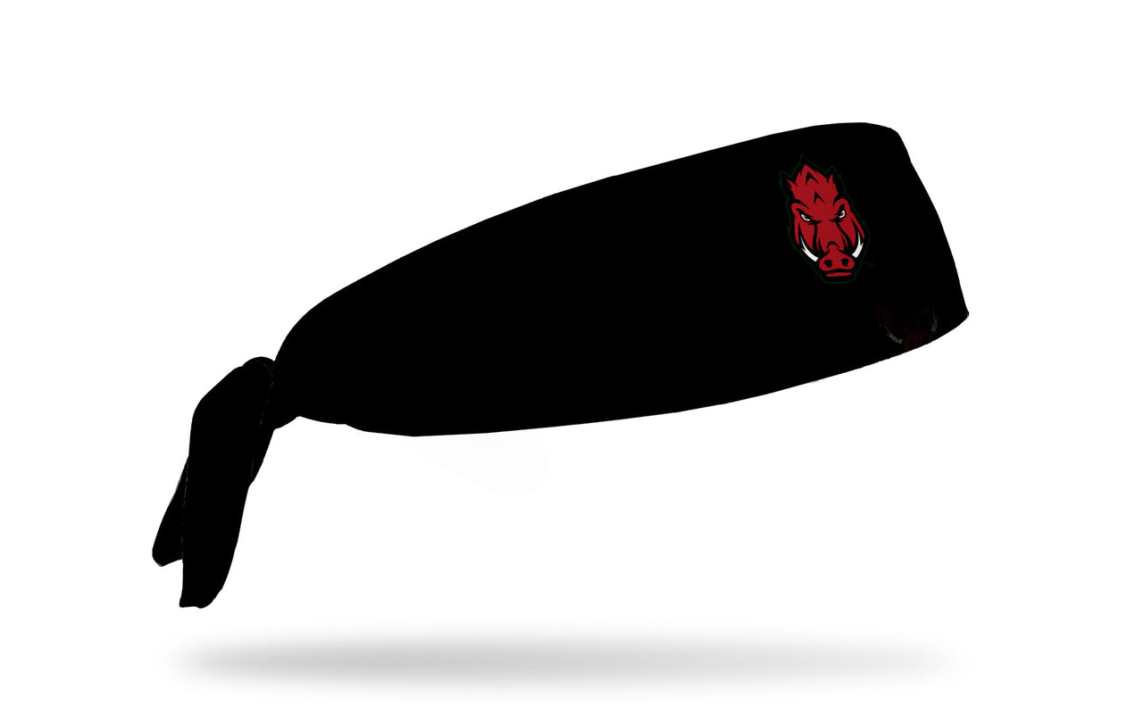 University of Arkansas: Front Hog Black Flex Tie Headband - View 2