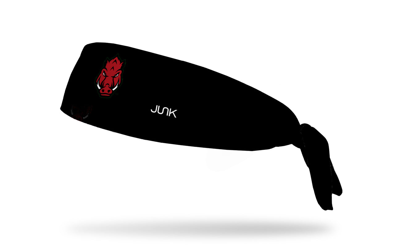 University of Arkansas: Front Hog Black Tie Headband - View 1