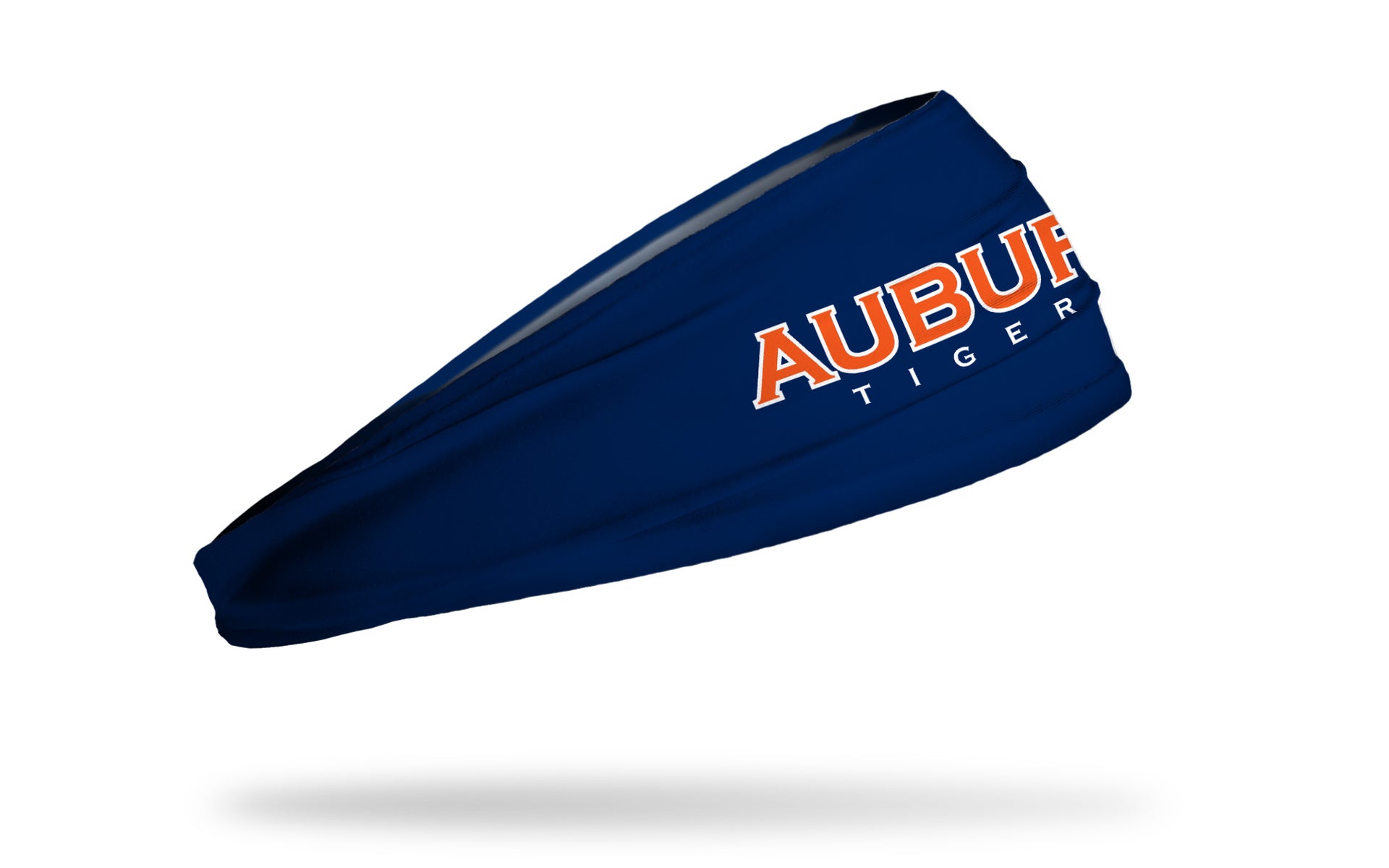 navy headband with Auburn University Auburn Tigers wordmark in orange and white