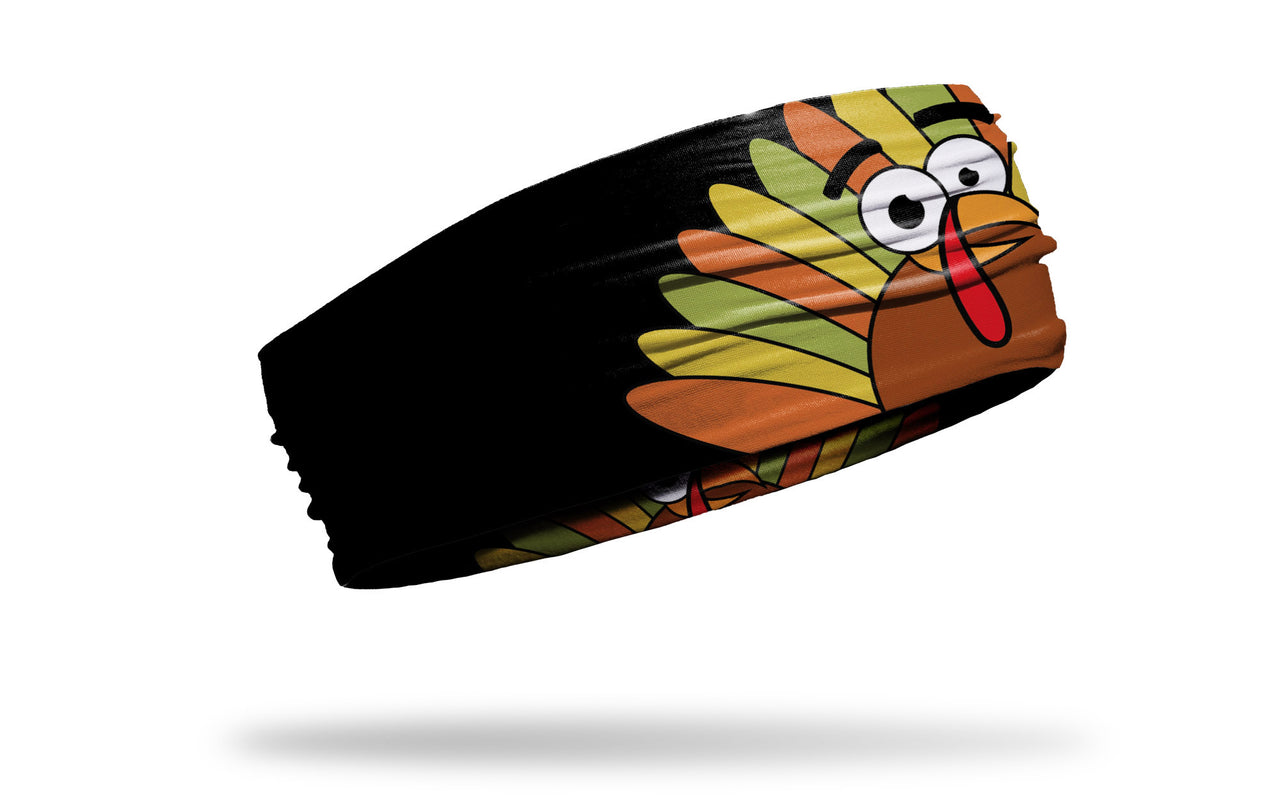 thanksgiving themed headband with colorful giant turkey in center