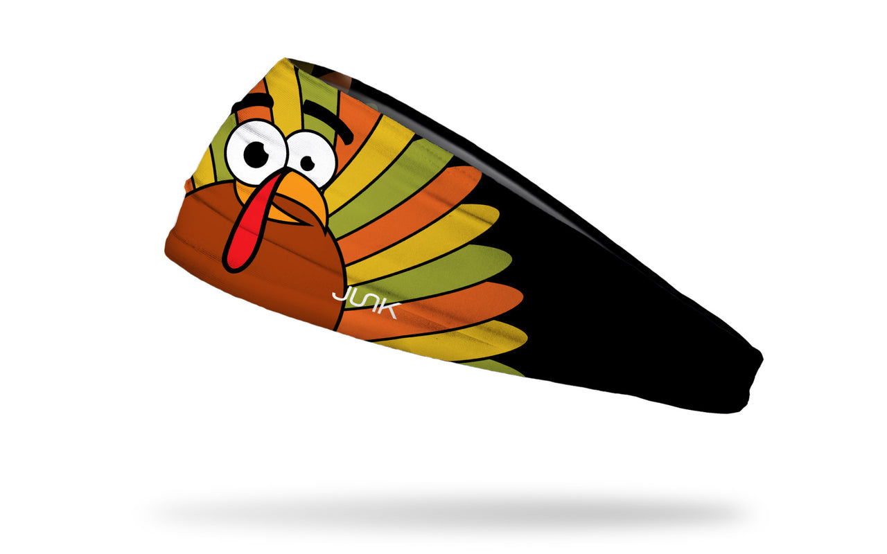 colorful fall thanksgiving turkey headband black