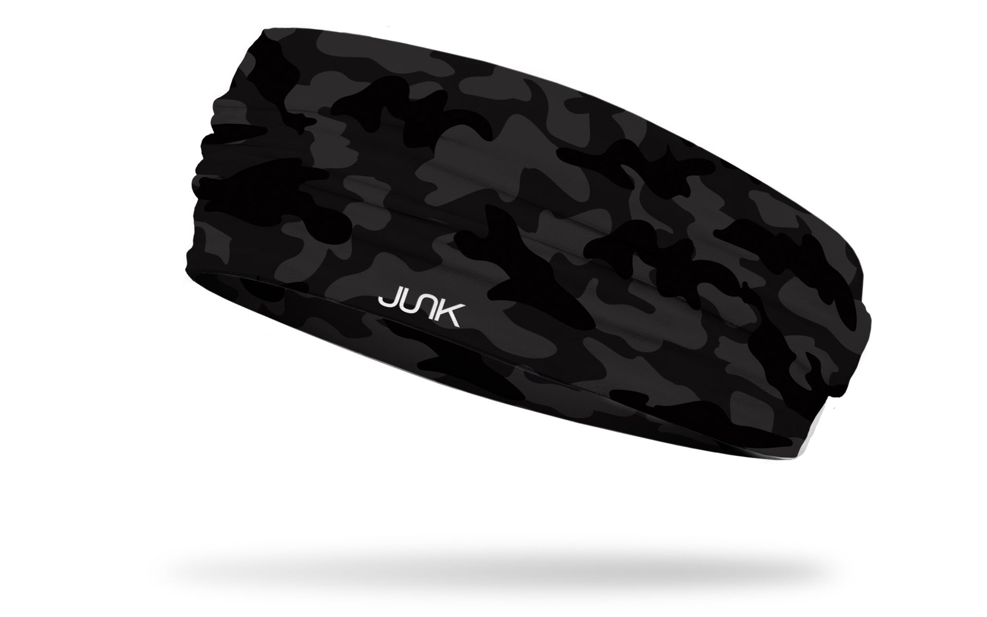 left side view of monotone grey and black camo JUNK big bang headband