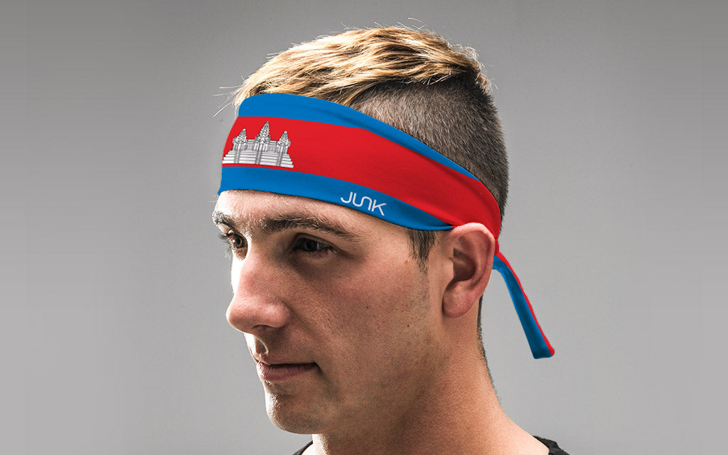 Cambodia Flag Tie Headband - View 4
