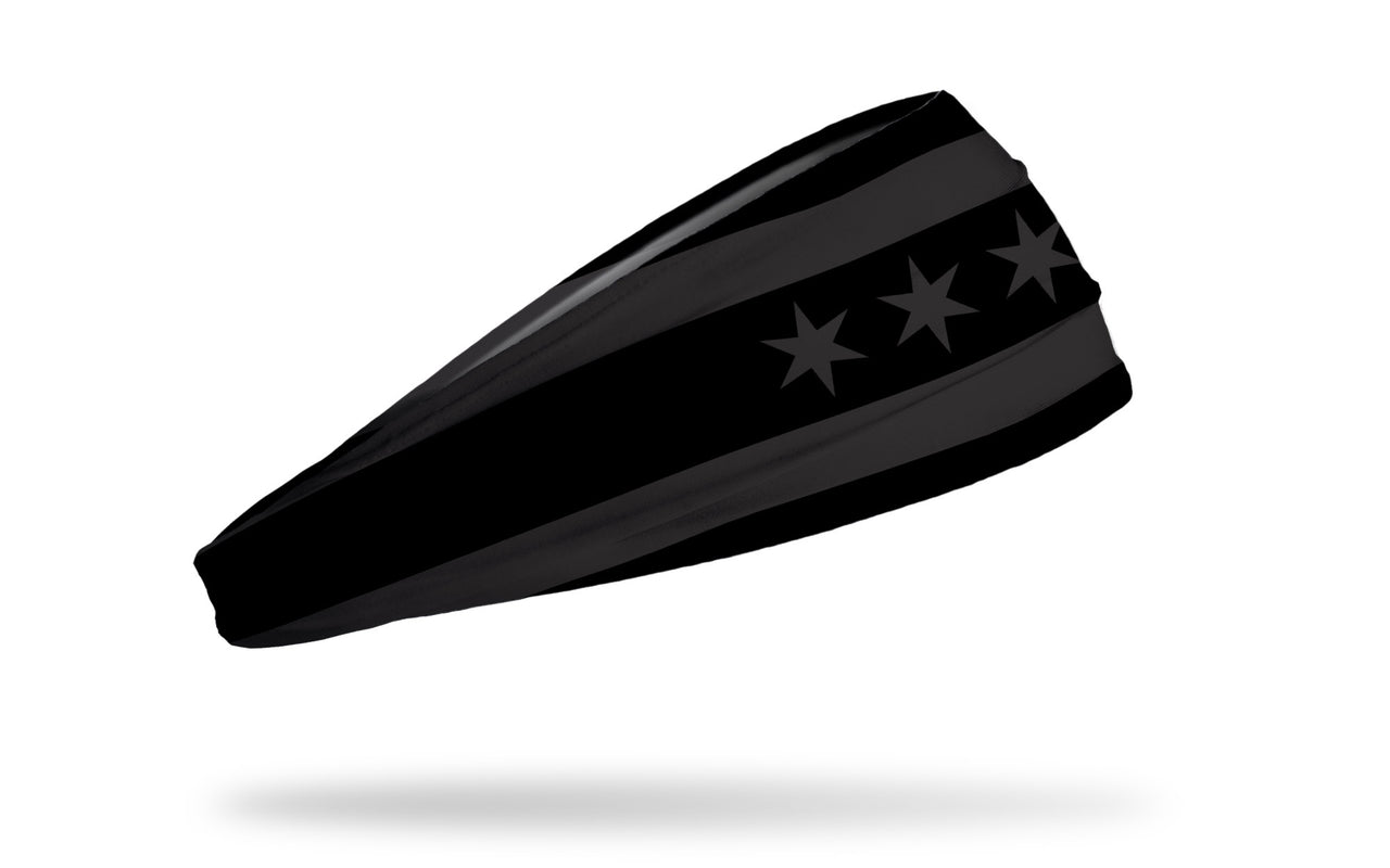 Chicago Flag Black and Charcoal Headband