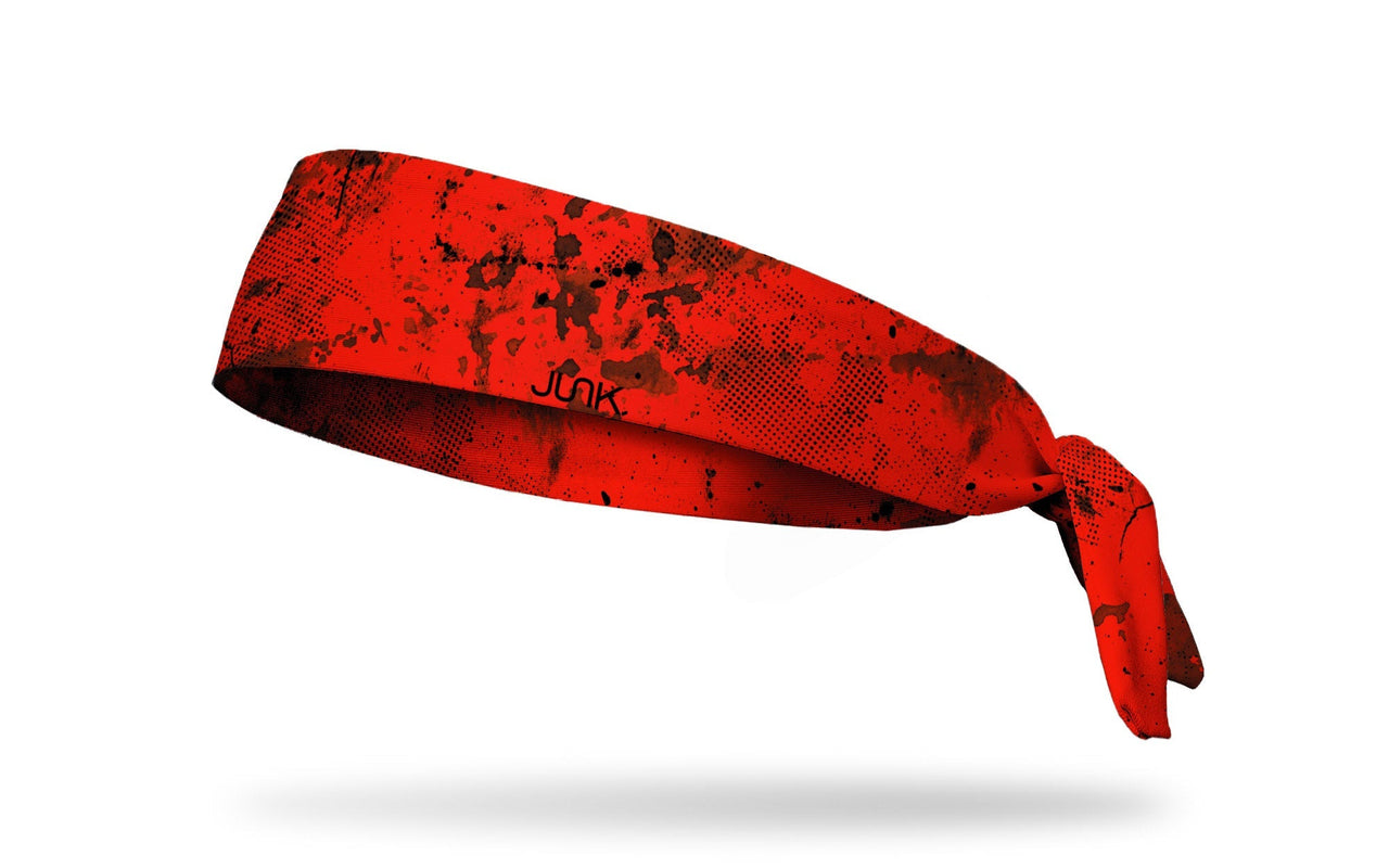 chinese red headband with grunge overlay design