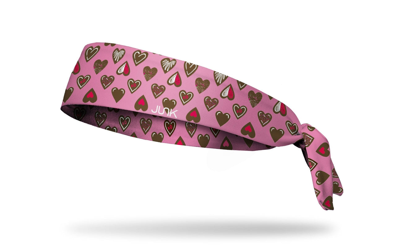 Chocolate Hearts Tie Headband