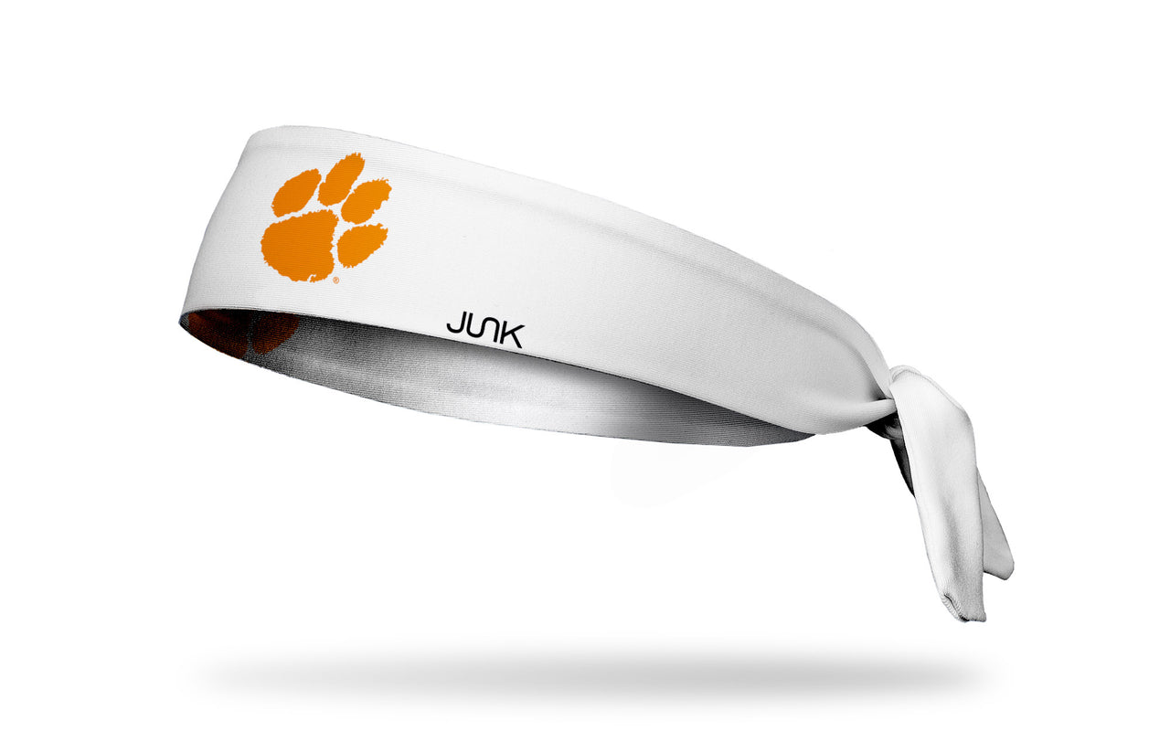 Clemson Tigers: Logo White Tie Headband - View 1