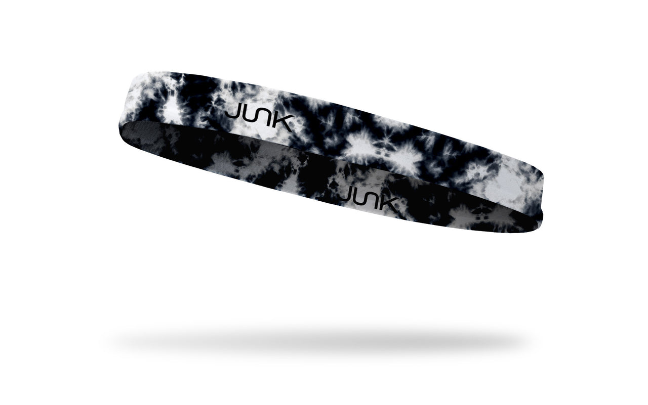 black white tie dye watercolor headband