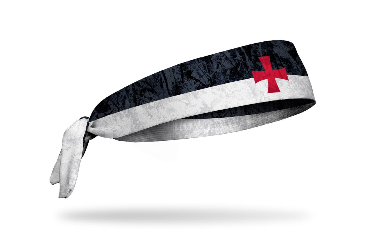 black and white headband with red templar cross