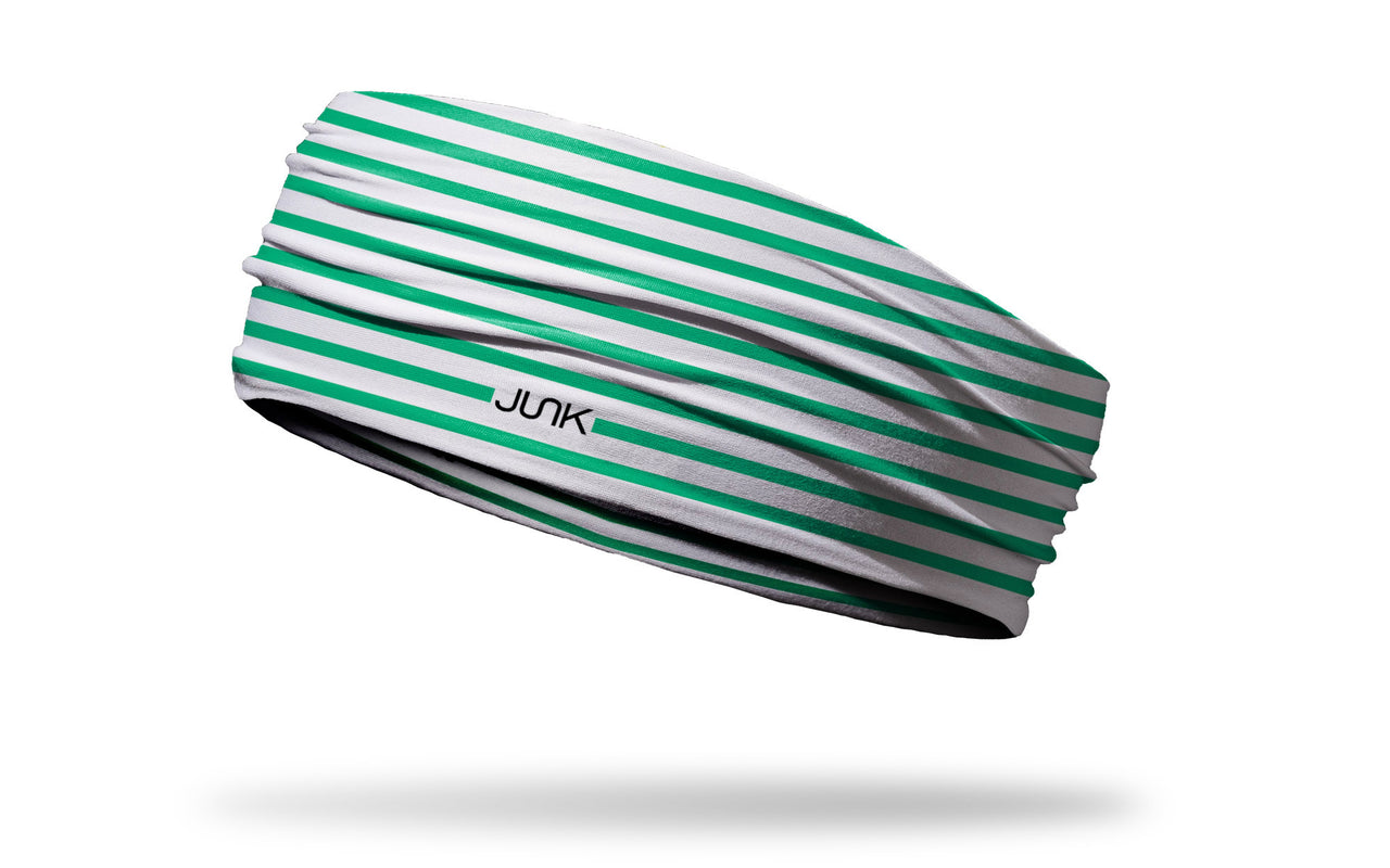 teal green blue repeating pattern stripes headband