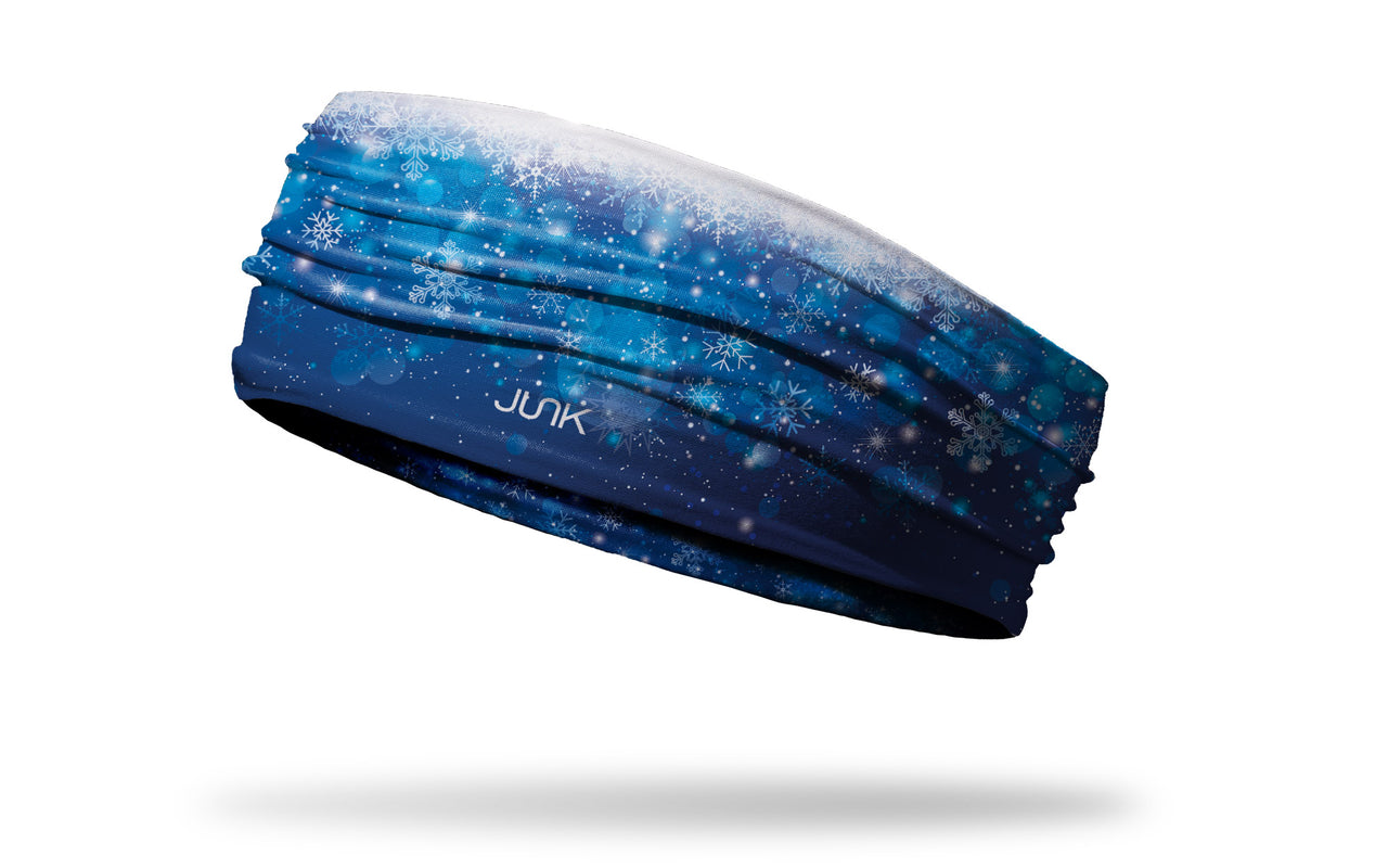 snowflake pattern headband white to blue gradient