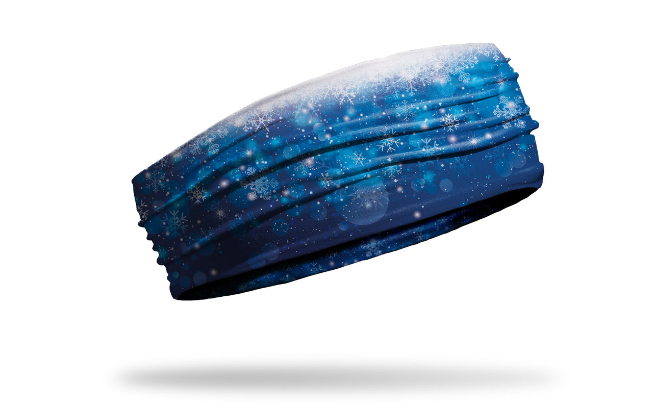 snowflake pattern headband white to blue gradient