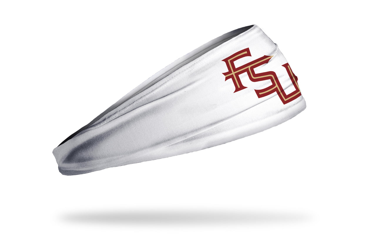 white headband with Florida State University FSU logo in garnet