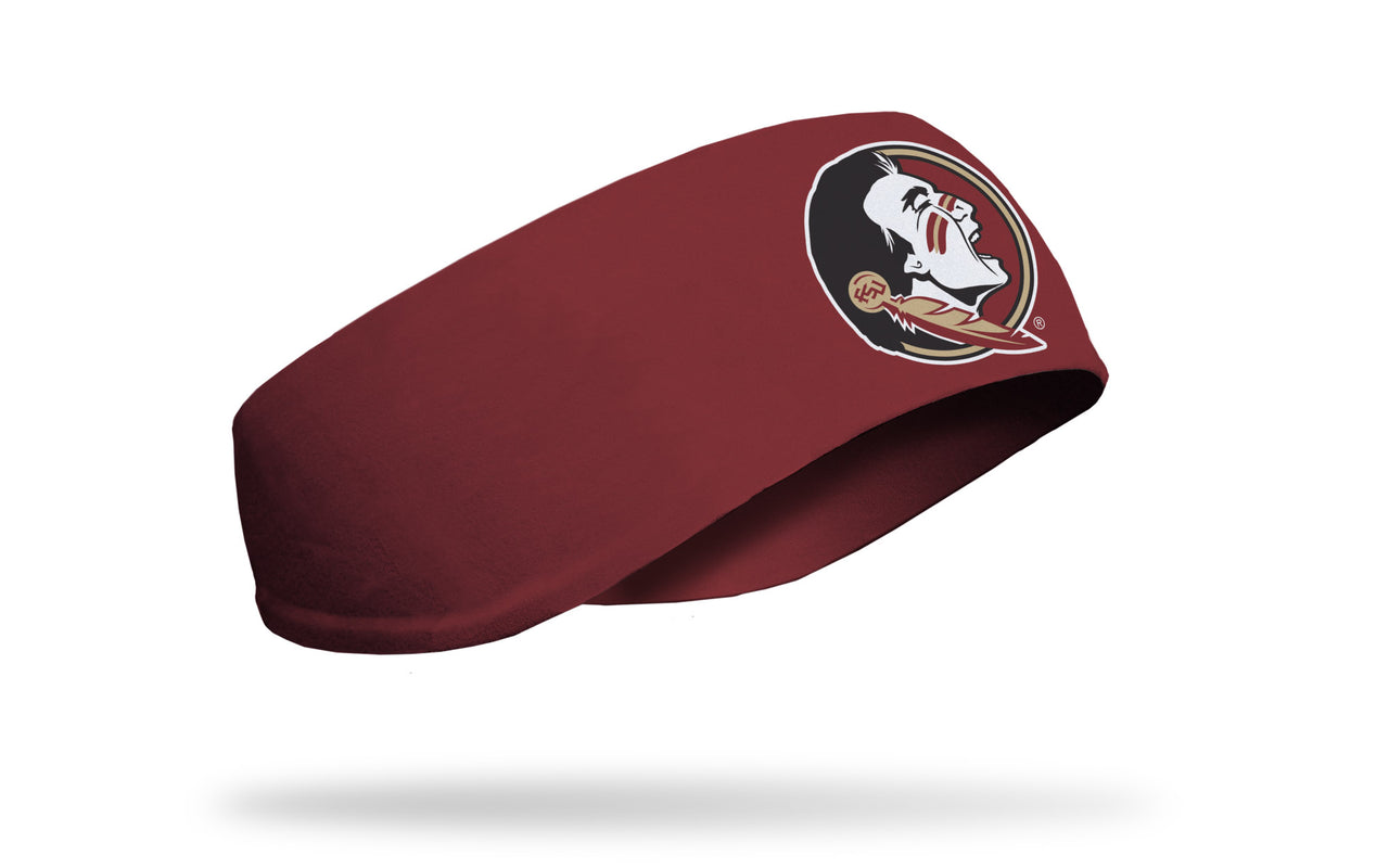 garnet ear warmer with Florida State University seminole logo