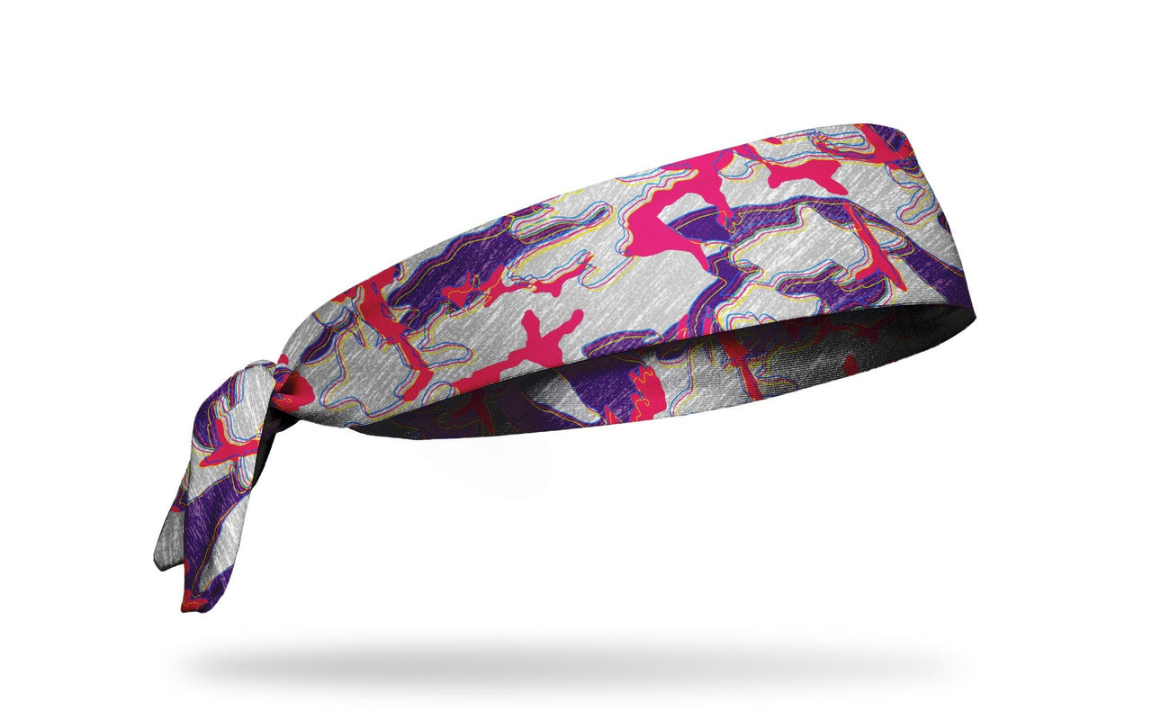 Glitch Camo Pink Tie Headband - View 2