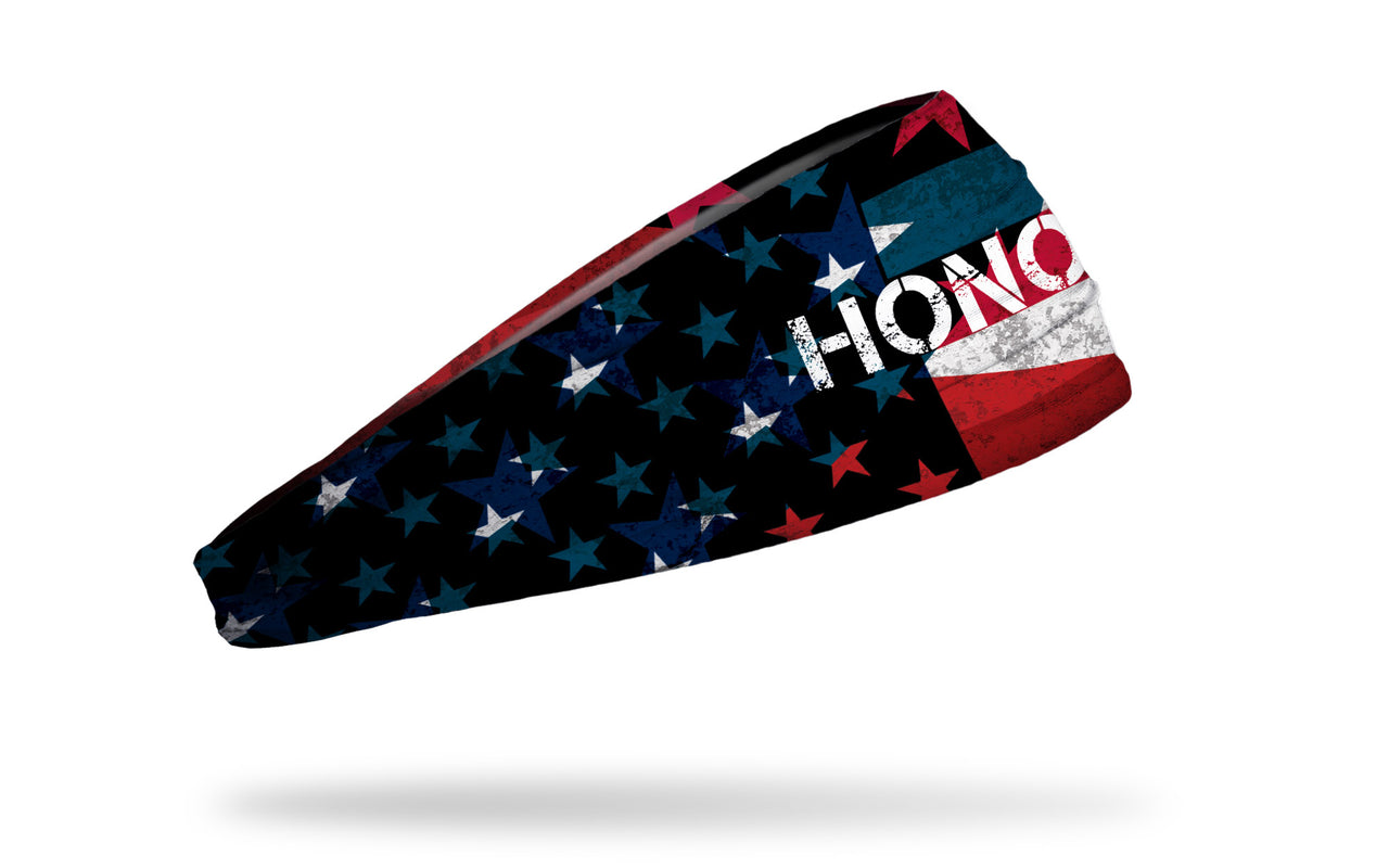 Memorial Day headband with Honor wordmark on flag design
