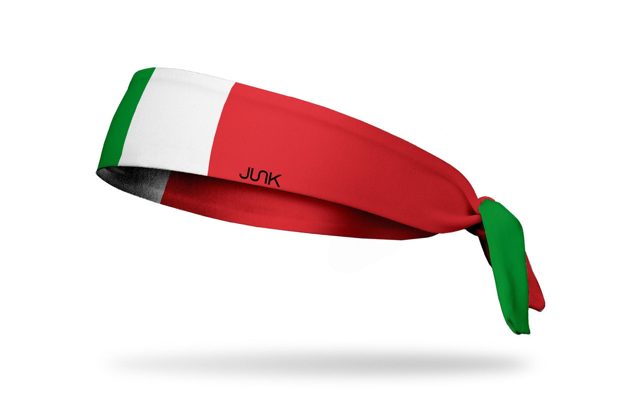 Italy Flag Tie Headband - Left Side