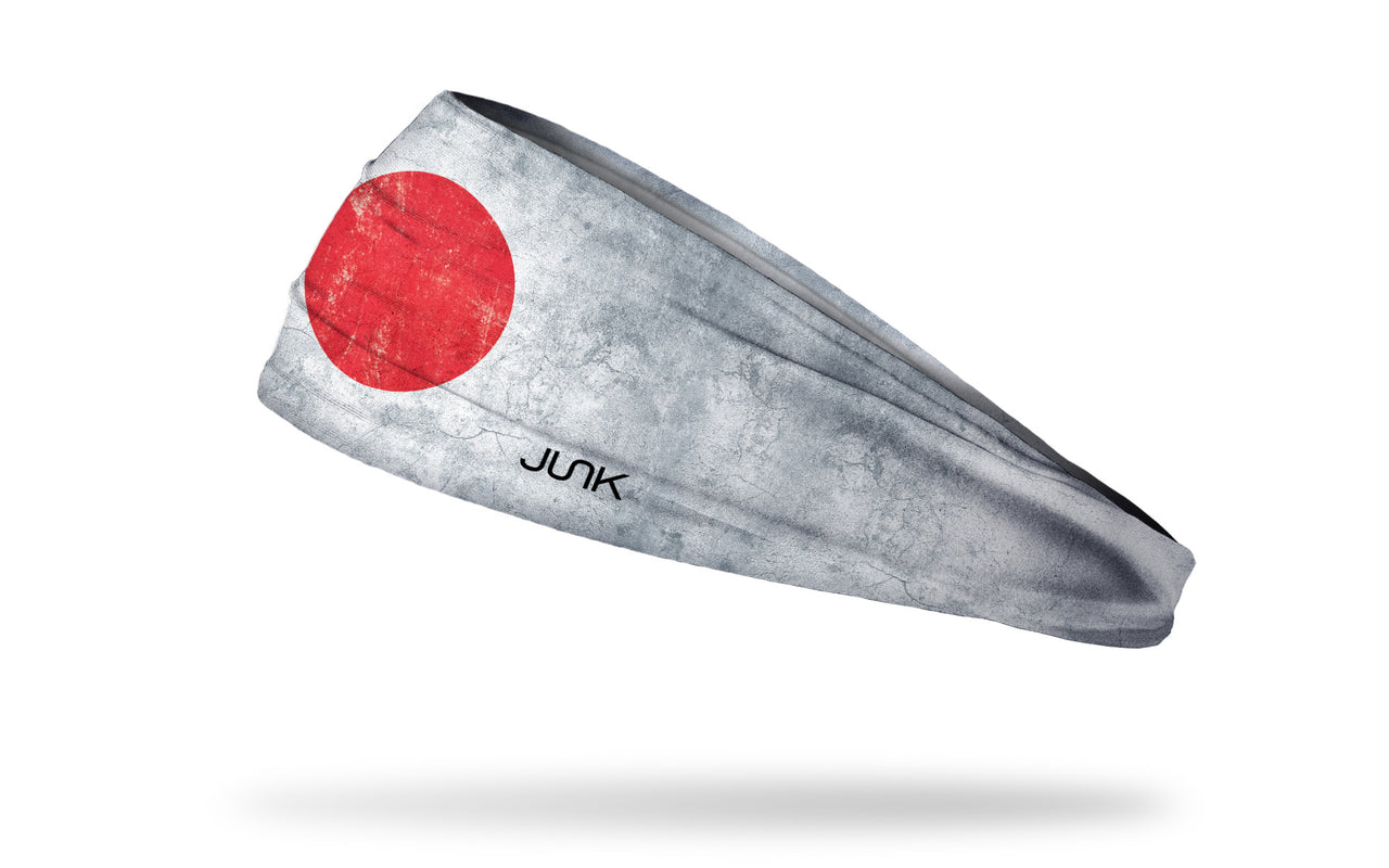 headband with traditional Japan flag design with grunge overlay