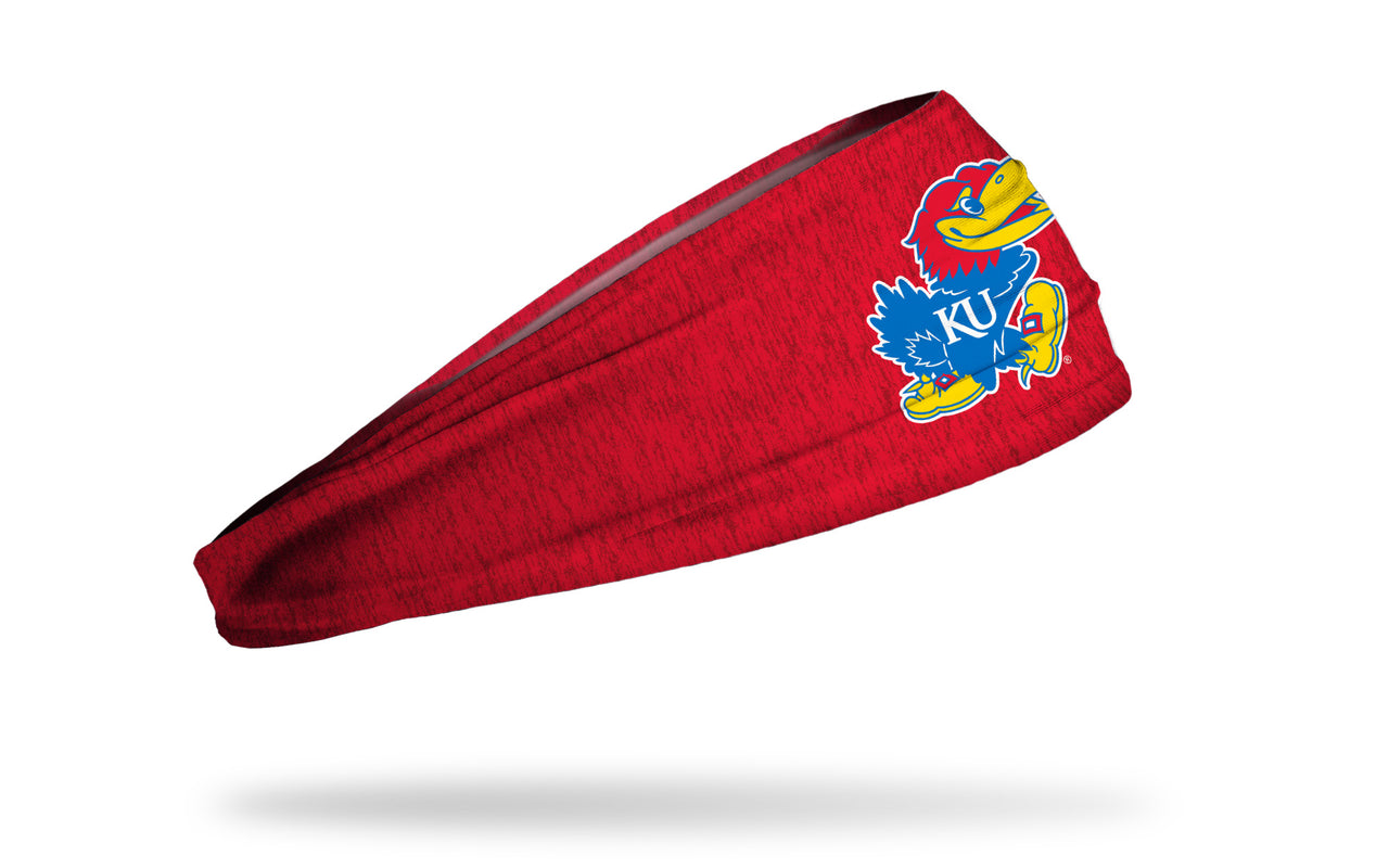University of Kansas: Jayhawk Heathered Red Headband - View 2