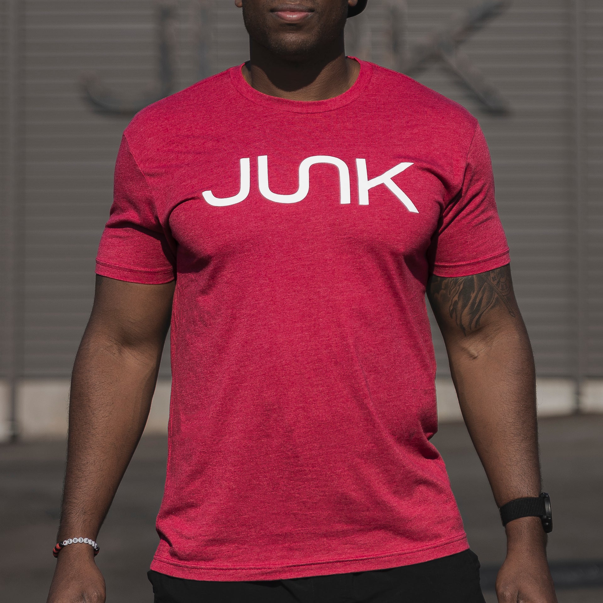 JUNK Tri-Blend Military Green Tee - View 4