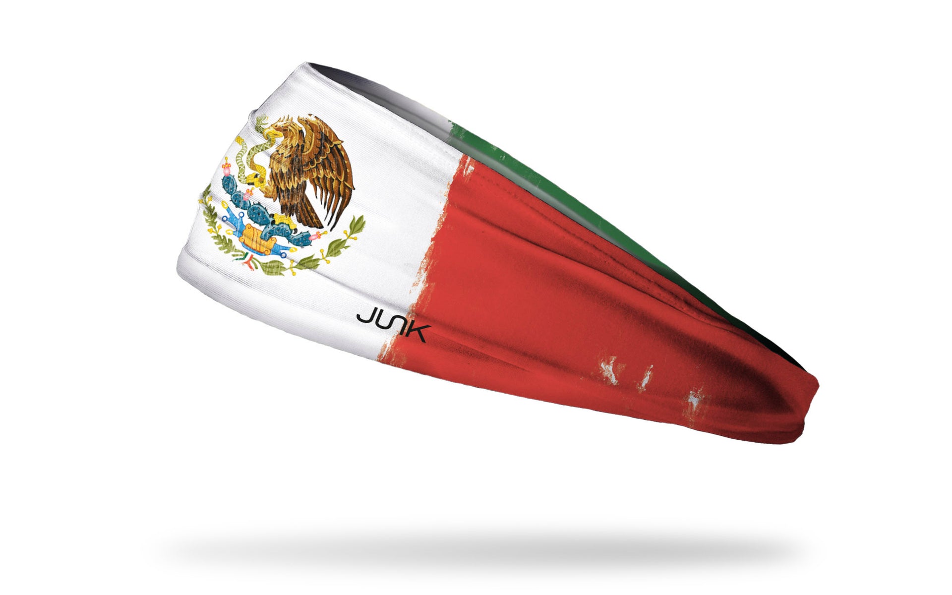 headband with traditional Mexico flag design made to look like it has been painted