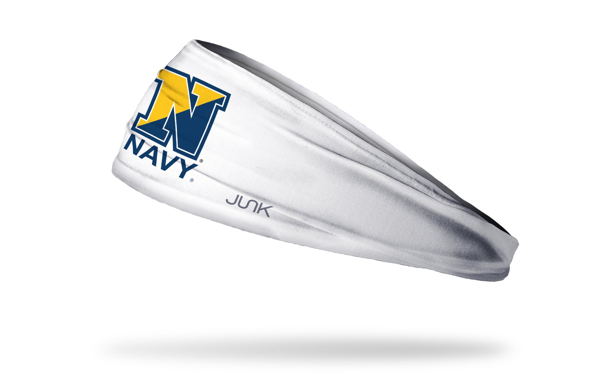 Navy: Stacked Logo White Headband - View 2